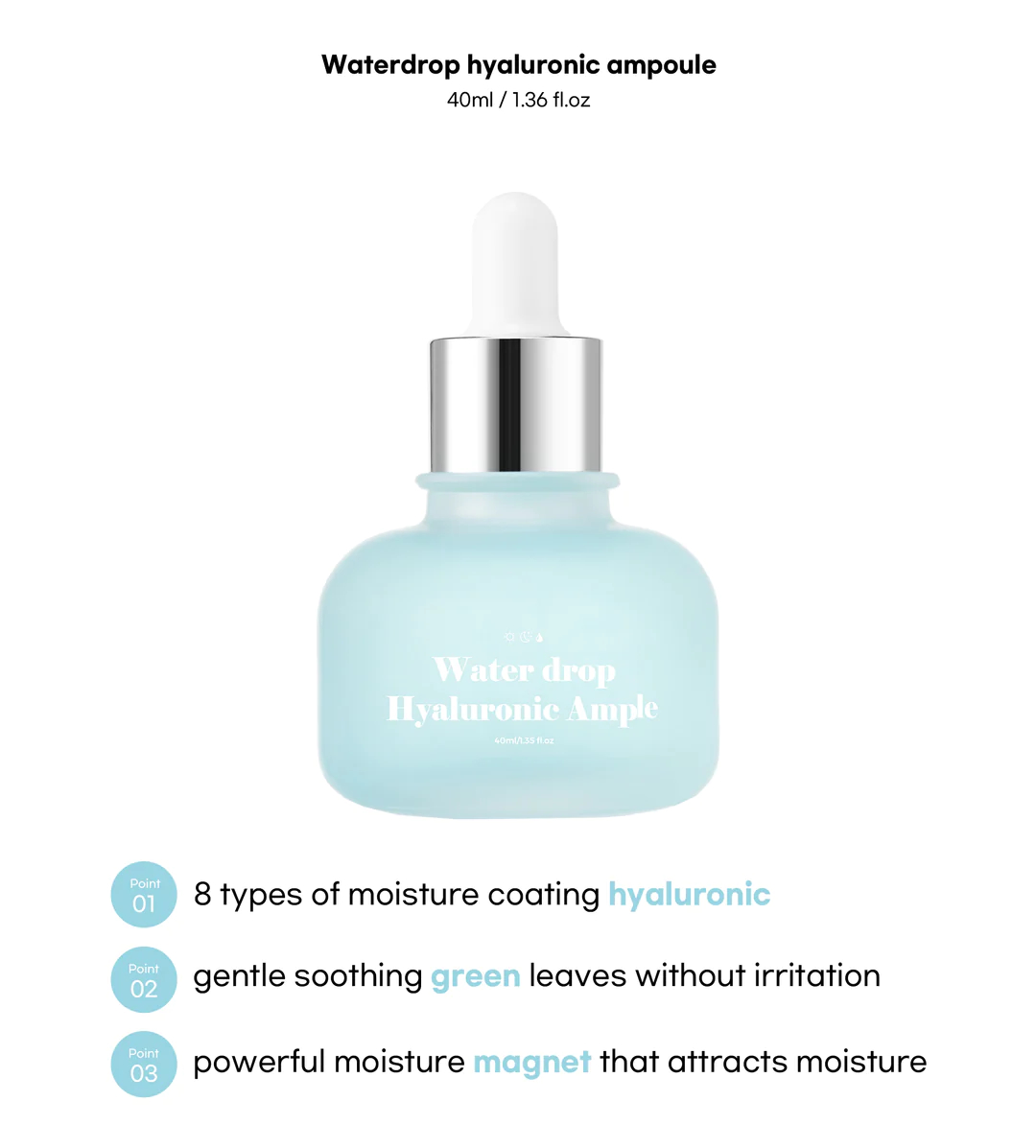 BLESSED MOON Water Drop Hyaluronic Ampoule 40ml - Image 3